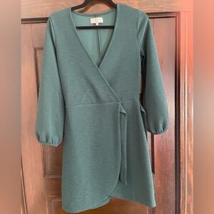 Texture & Thread Green Wrap Dress